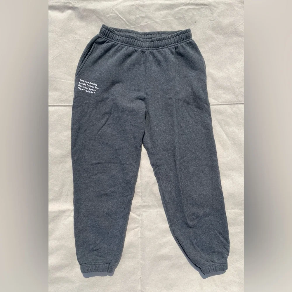 Barstool Sports Call Her Daddy Grey Sweatpants Casual Adjustable Medium - Picture 1 of 7